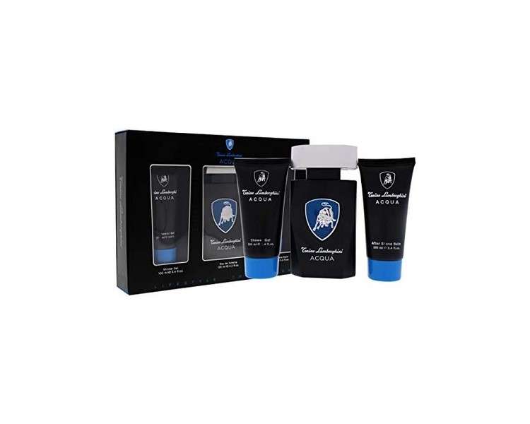 Tonino Lamborghini Acqua 3 Piece Gift Set: Eau De Toilette 125ml, Shower Gel 100ml, Aftershave Balm 100ml