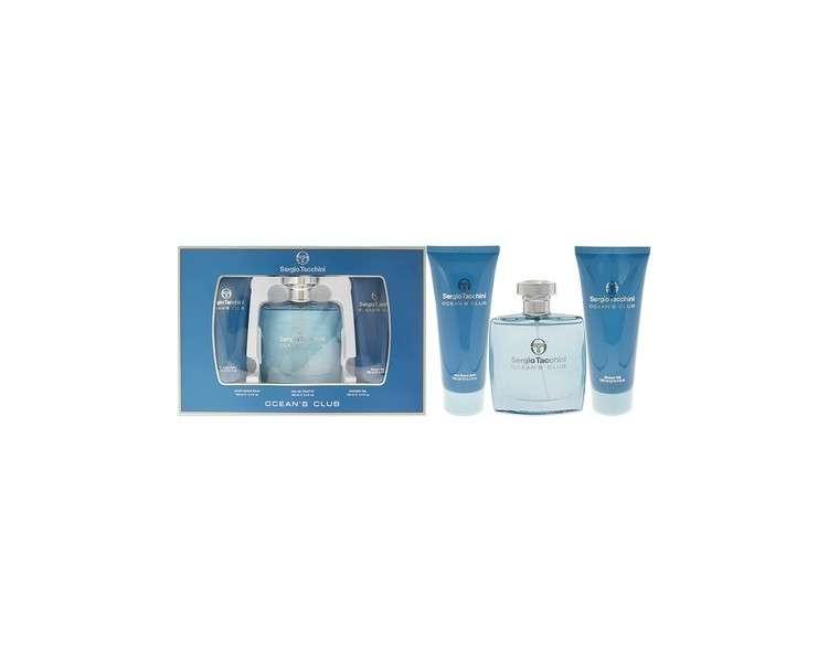 Sergio Tacchini Ocean Club Gift Set Eau De Toilette 100ml Shower Gel 100ml Aftershave Balm 100ml