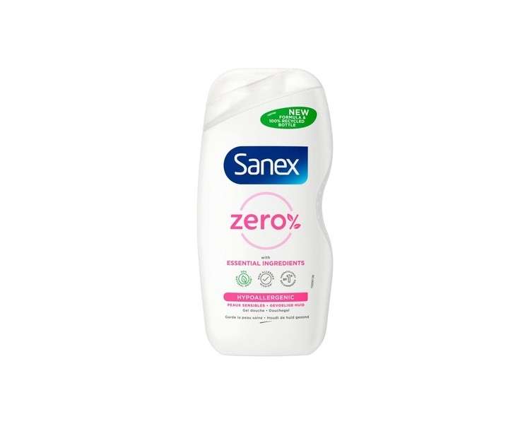Sanex Zero% Hypoallergenic Shower Gel 500ml - Pack of 6