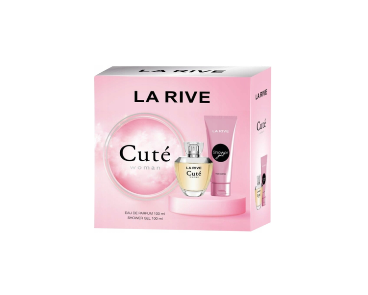 La Rive CUTE EDP Gift Set 100ml Perfume + 100ml Shower Gel New & Original!