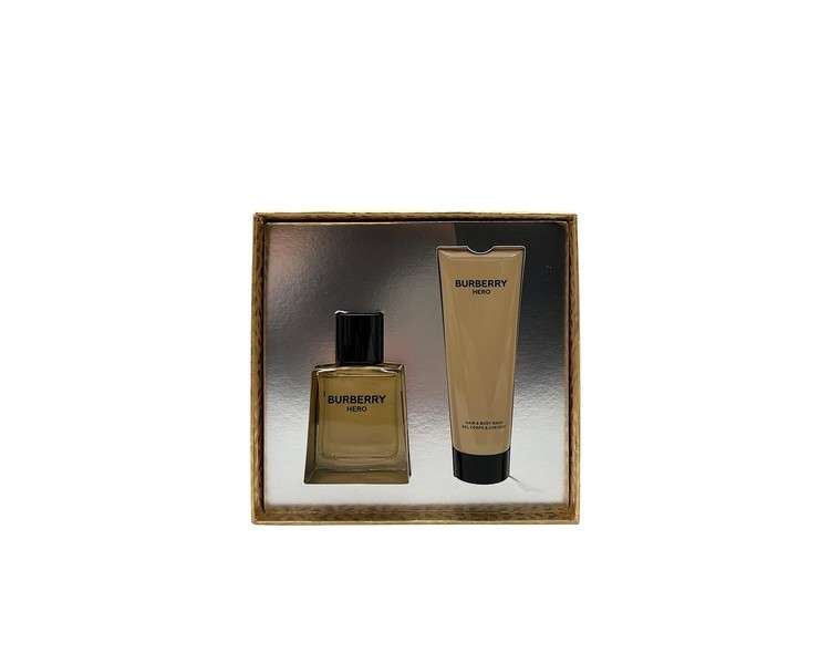 Burberry Hero Gift Set For Men Eau De Toilette Perfume 50ml + Body And Hair Shower Gel 75ml