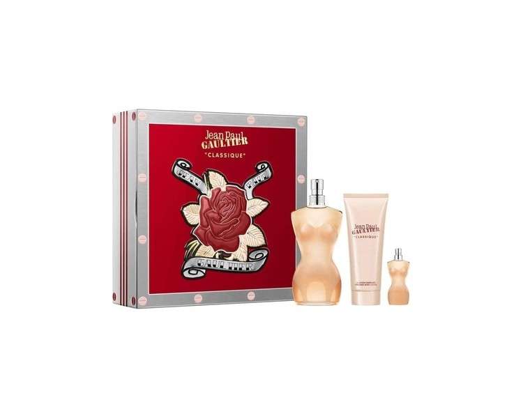 Jean Paul Gaultier Classique EDT 100ml + EDT 6ml + Body Lotion 75ml Gift Set