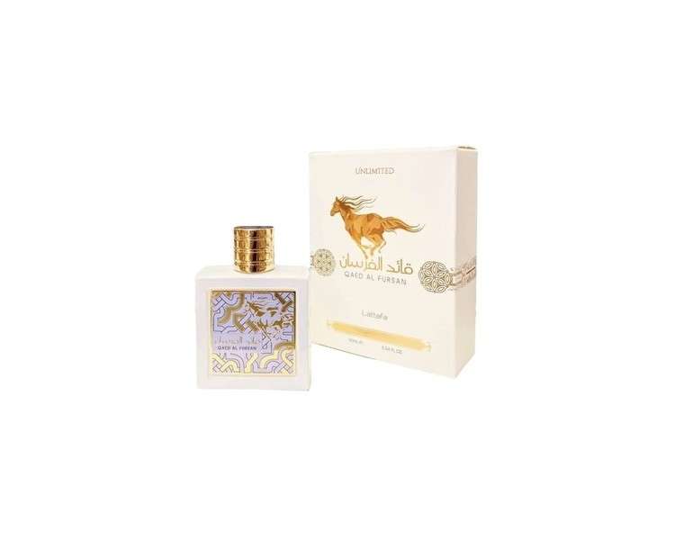 Qaed Al Fursan Unlimited 90ml Eau de Parfum by Lattafa White Edition Oriental Perfume for Men and Women