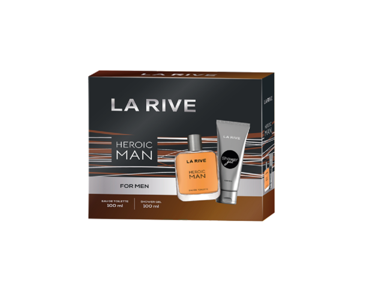 La Rive HEROIC Gift Set EDT 100ml and Shower Gel 100ml - New and Original