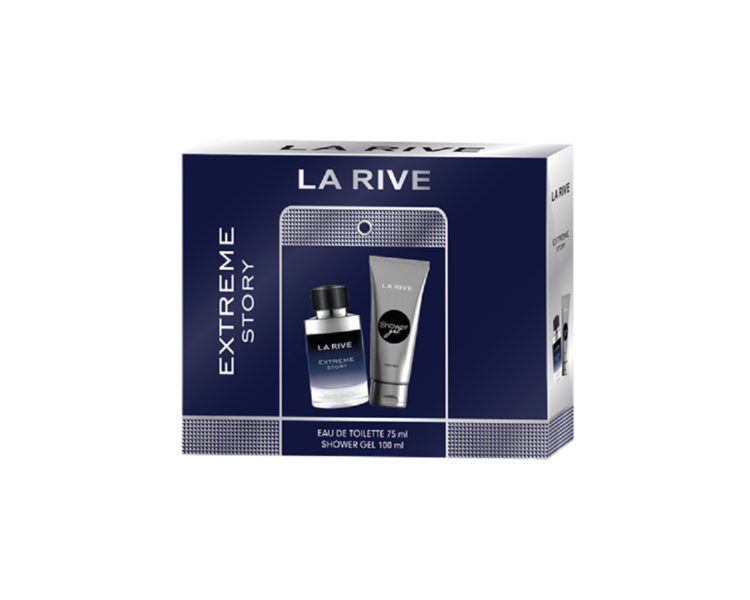 La Rive Extreme Story Gift Set EDT 75ml and 100ml Shower Gel - New