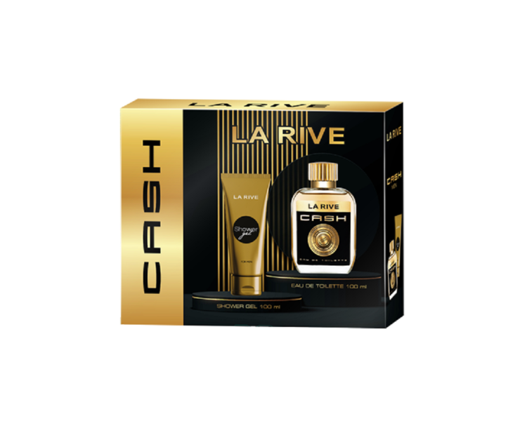 La Rive Cash for Men Gift Set EDT 100ml + 100ml Shower Gel - New
