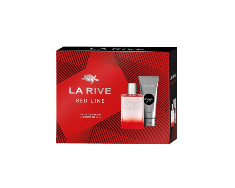 La Rive RED LINE EDT Gift Set 90ml Perfume + 100ml Shower Gel New & Original!