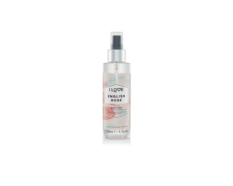 I Love Signature English Rose Long Lasting Fast Drying Non Sticky Body Mist for Her 150ml