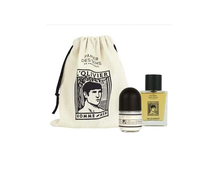 Panier des Sens L'Olivier Men's Gift Set Perfume and Natural Deodorant - Made in France Up to 100% Natural