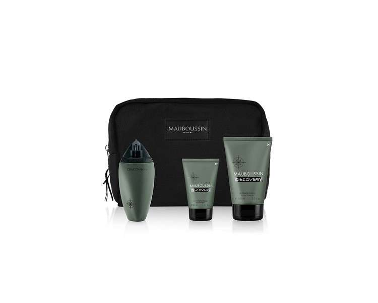 Mauboussin Prestige 2022 Discovery Eau de Parfum 100ml Shower Gel 100ml Aftershave Balm 50ml with Toiletry Bag