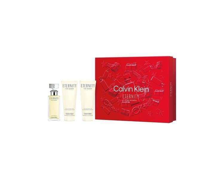 Calvin Klein Eternity Gift Set 50ml Eau De Parfum + 100ml Shower Gel + 100ml Body Lotion