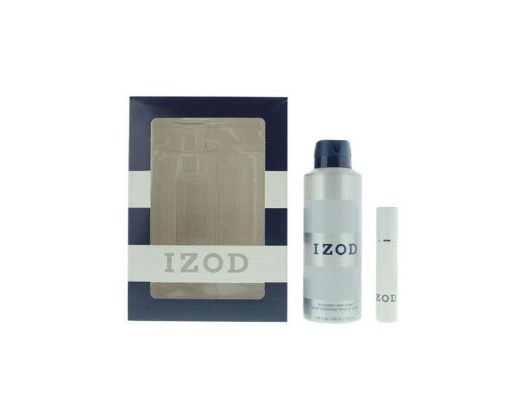 Izod White 2 Piece Gift Set Eau de Toilette 15ml Body Spray 200ml for Men