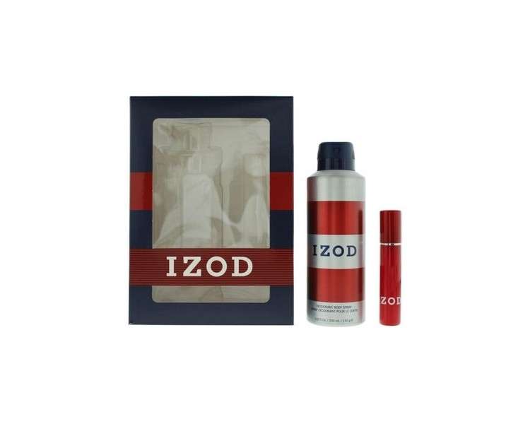 Izod Red 2 Piece Gift Set: Eau De Toilette 15ml - Body Spray 200ml For Men