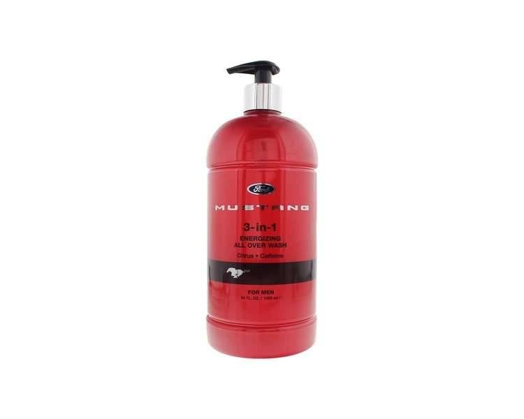 Mustang 3-In-1 Invigorating Body Wash 1000ml Red