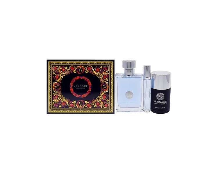 Versace Dylan Blue Pour Homme Gift Set: Eau De Toilette 100ml, Deodorant Stick 75ml, Eau De Toilette 10ml