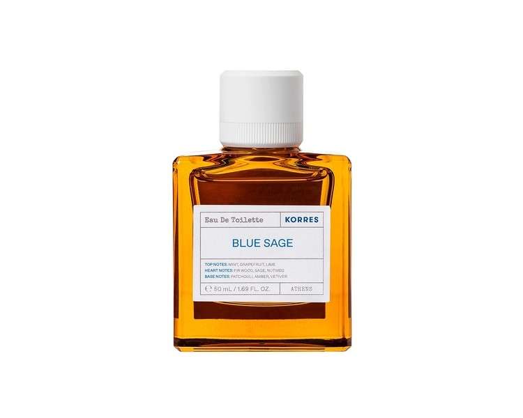 KORRES BLUE SAGE Eau De Toilette for Men Dermatologically Tested Vegan 50ml