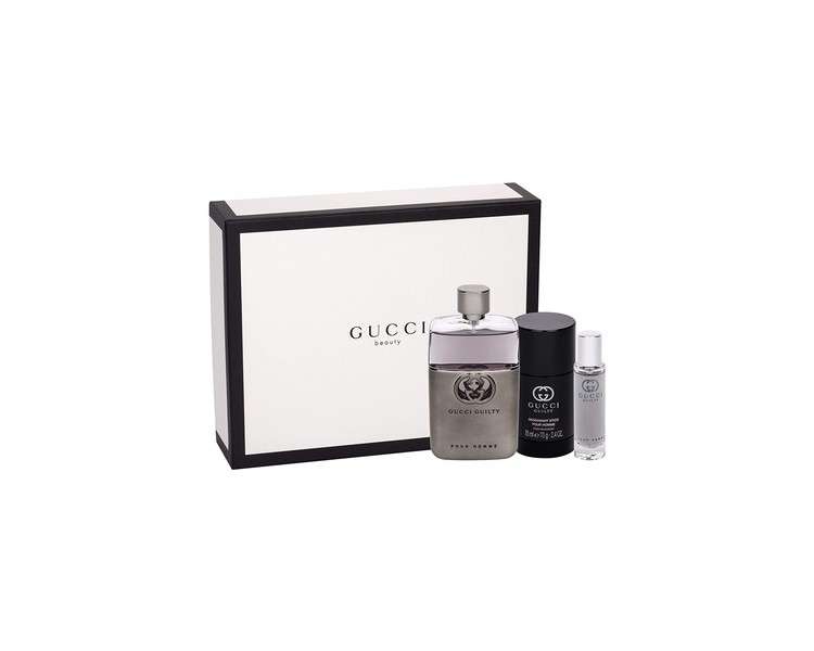 Gucci Guilty Pour Homme Fragrance Set - Eau de Toilette 15ml, Eau de Toilette 90ml, Deodorant Stick 75ml