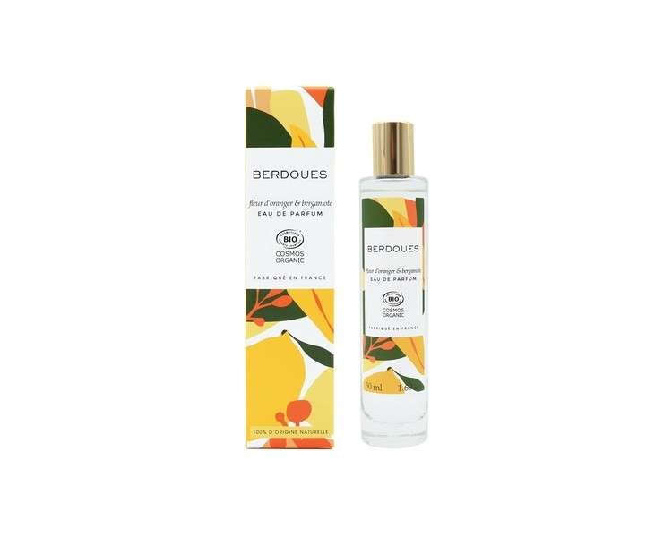 BERDOUES Orange Blossom & Bergamot Organic Eau de Toilette Citrusy Floral Scent 1.7 fl.oz.