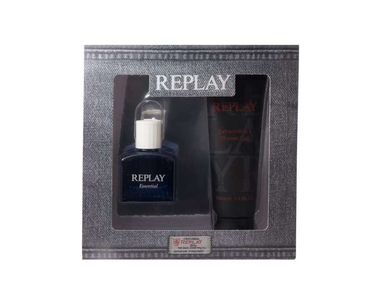 Replay Essential for Him Gift Set 30ml EDT Spray and 100ml Shower Gel