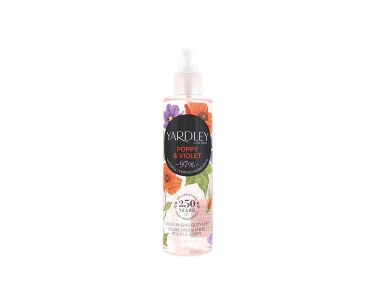 Yardley 200ml Body Mist Poppy & Violet