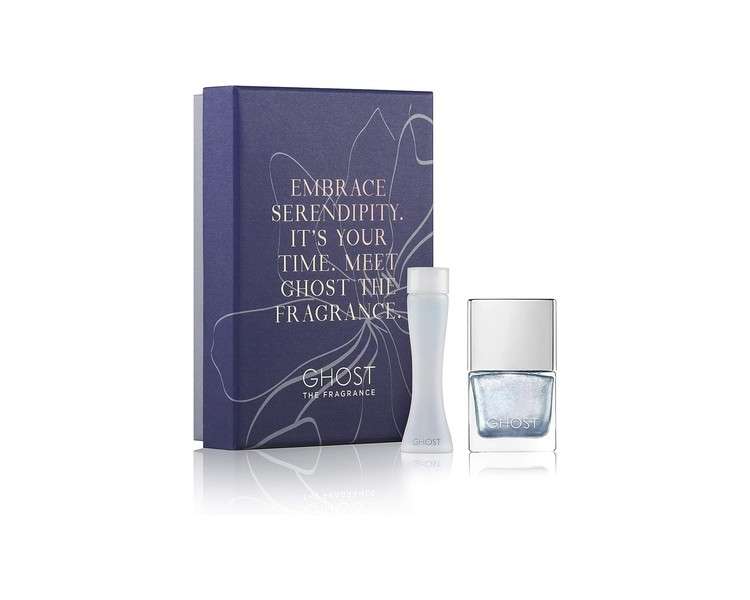 Ghost Gift Set 5ml Eau De Toilette + 10ml Ghost Metallic Blue Nail Polish