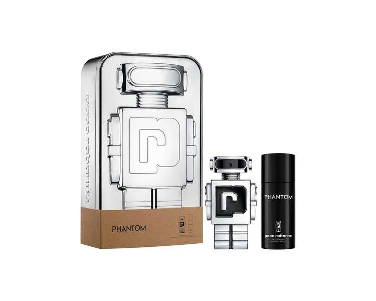 Paco Rabanne Phantom 2pc Gift Set 3.4oz Eau de Toilettle + 5.0oz Deodorant Spray