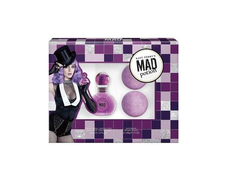 Katy Perry Mad Potion Eau De Parfum 30ml & 2 x 100g Bath Bomb Gift Set