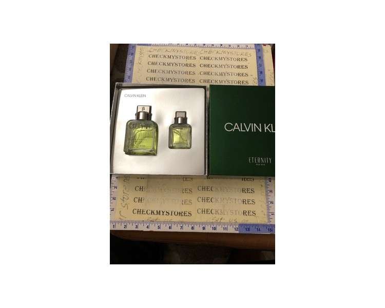 Eternity By Calvin Klein 3.4 Oz EDT SP + 1.0 Oz EDT SP Gift Set Cologne for Men