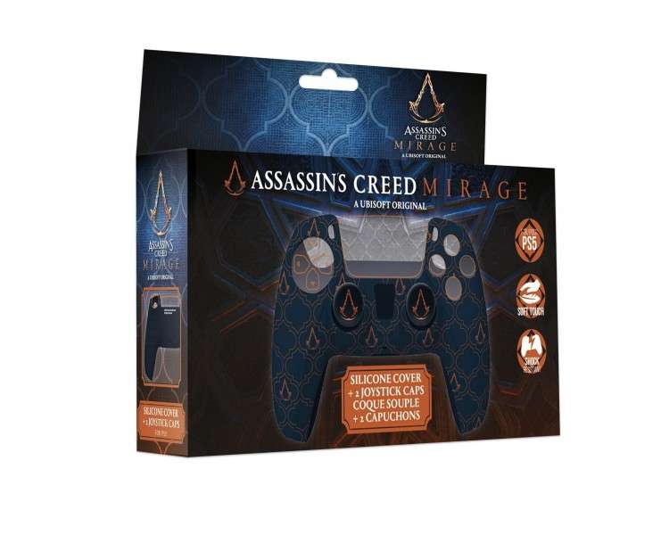 Assassin's Creed Mirage - Silicone Grip + Thumbstick Caps for PS5 Controller Controlador Mando - Azul Logo