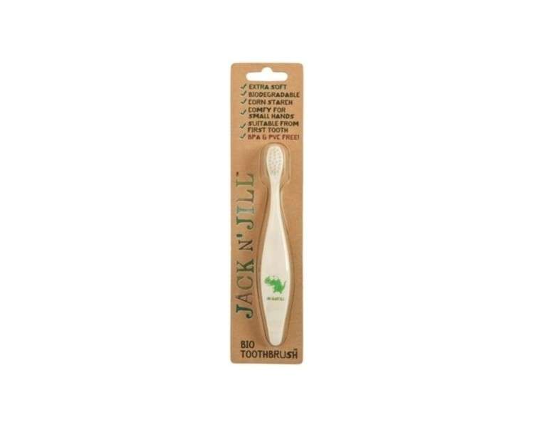 Jack N' Jill Kids Plastic Free Bio Toothbrush with Soft Nylon Bristles - Dino