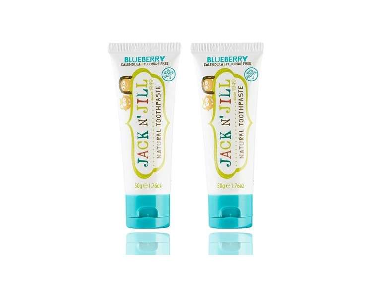 Jack N' Jill Kids Natural Toothpaste Helps Soothe Gums and Fight Tooth Decay Blueberry Flavour 2 x 50g Mint