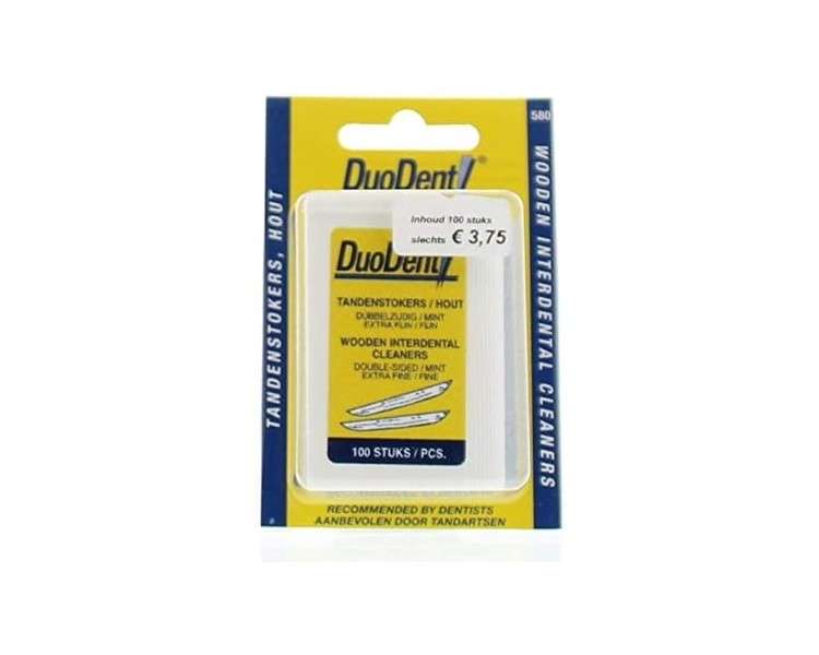 Duodent Wood Toothpicks Fine/Extra Fine Double Sided 100 Pieces