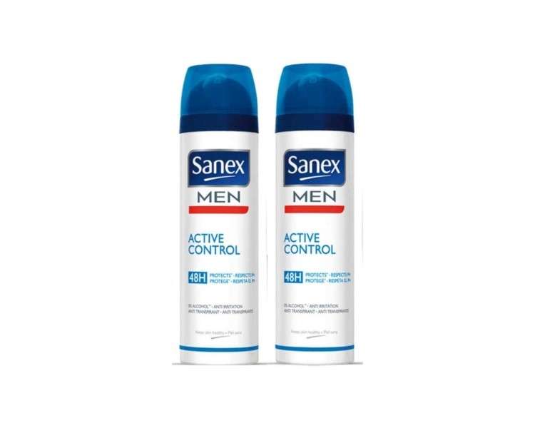 Sanex Men's Active Control 48H Deodorant Vaporizer Family Formula - Pack of 2