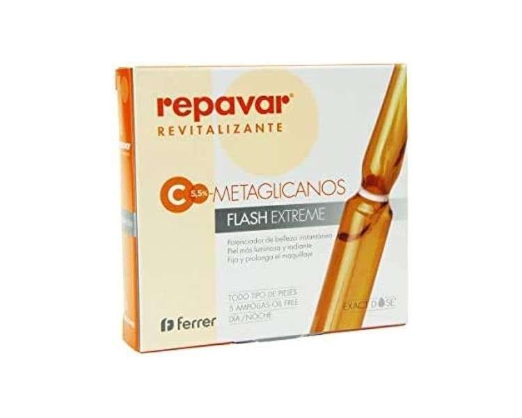 Repavar Metaglycan Revitalizing Flash Extreme 5 Ampoules with 5.5% Pure Vitamin C - Immediate Flash Ampoules 156702