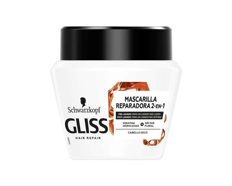 Gliss Total Repair Mask for Dry and Brittle Hair 300ml - Pack of 2