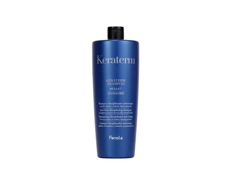 Fanola Keraterm Shampoo Gentle Cleanses and Eliminates Frizz for Vital Soft and Shiny Hair SLES and SLS Free Formula 1000 Shea Butter