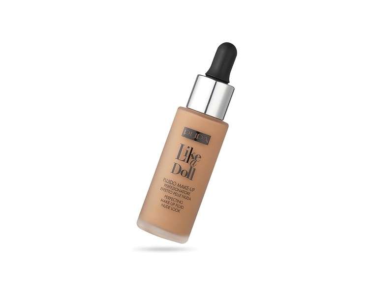 Pupa Milano Like A Doll Perfecting Make-Up Fluid Nude Look Foundation SPF 15 040 Medium Beige 1.01oz