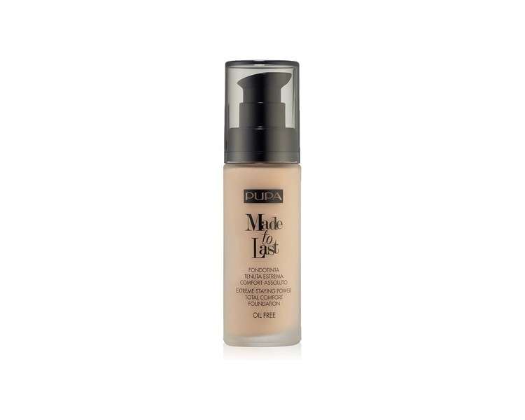 PUPA Milano Made To Last Foundation 30ml Light Beige