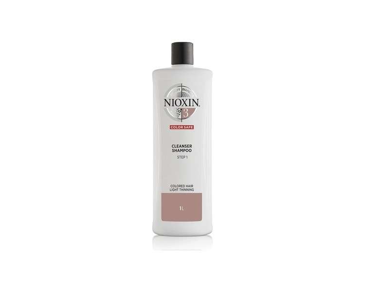 Nioxin 3-Part System System 3 Colored Hair with Light Thinning Hair Treatment Scalp Therapy Hair Thickening Treatment Shampoo 1L