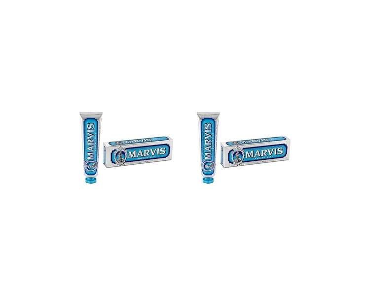 MARVIS Aquatic Mint Toothpaste 85ml with a Cool Breath of Mint - Removes Plaque and Stubborn Stains with Fluoride