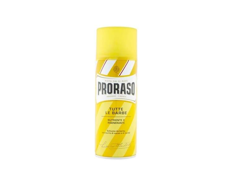 Proraso Yellow All Beard Nourishing and Regenerating Shaving Foam 400ml