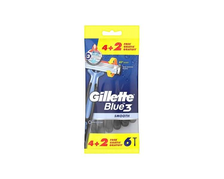 Gillette Blue3 Set of 6 Smooth Disposable Razor