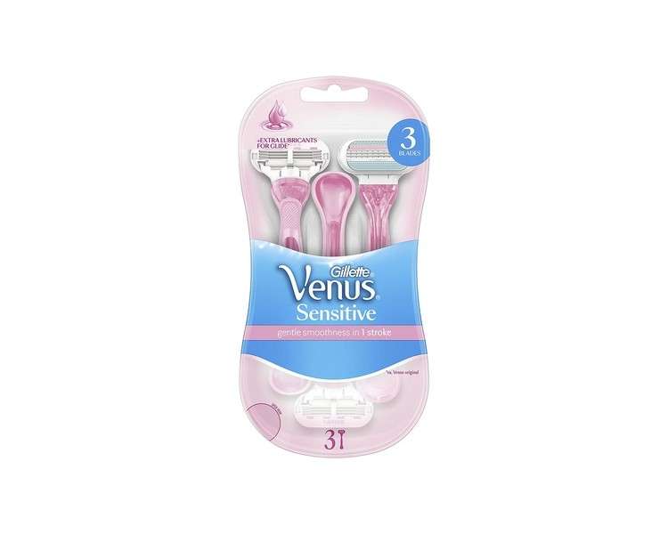 Gillette Venus Sensitive Women's Disposable Razors - Pack of 3