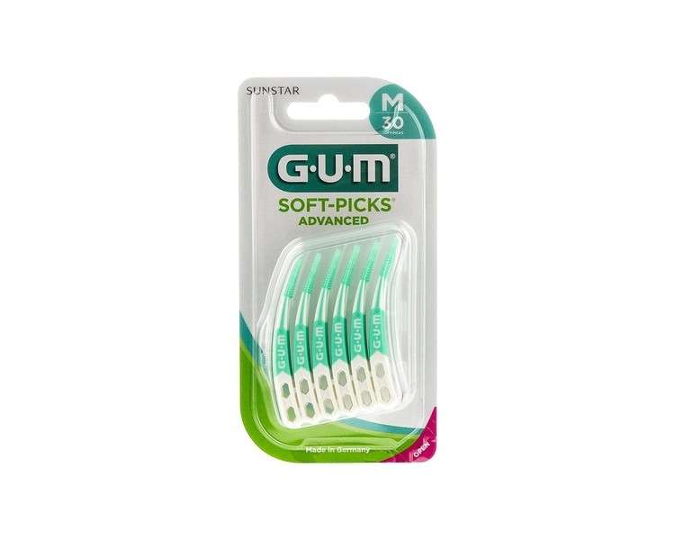 Gum Dental Soft Picks Advanced 30 Piece with Travel Case Regular