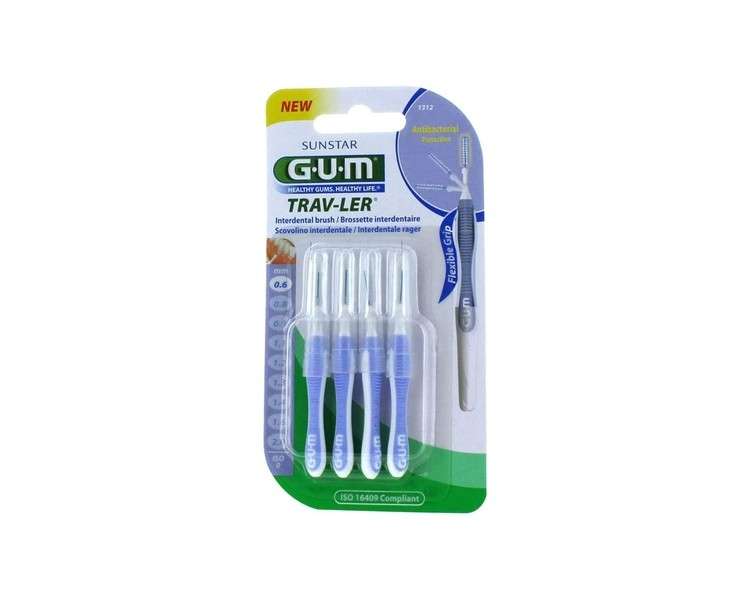 Gum Trav-Ler 1312 Scovol 0.6X4 4 Brush Heads