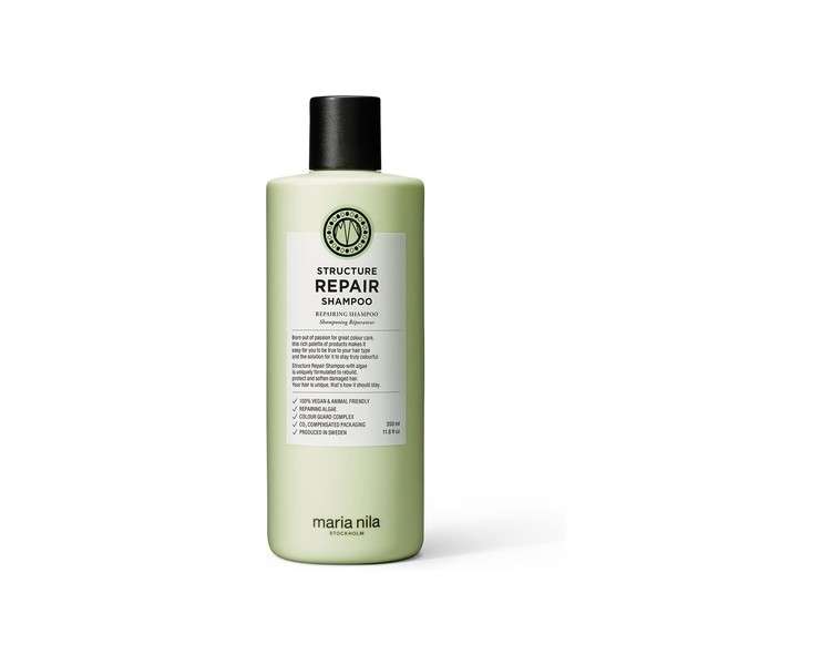 Maria Nila Structure Repair Algae Extract Rebuilds and Moisturizes 100% Vegan and Sulfate/Paraben Free Shampoo 350ml