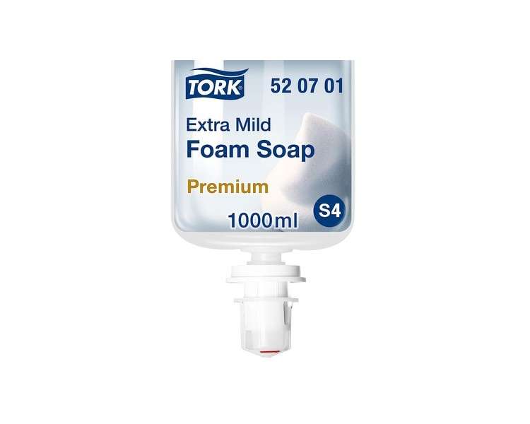 Tork Extra Mild Foam Soap 520701 Allergy-friendly All-purpose Soap for S4 Dispenser Systems Premium Quality Fragrance-free 1 x 1000ml