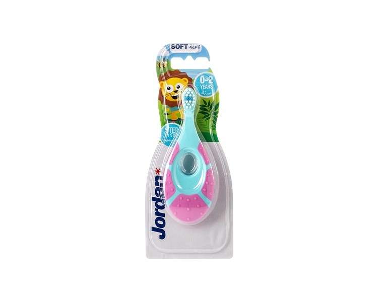 Jordan Baby Toothbrush Step 1 with Teething Ring 0-2 Years Extra Soft - Random Color