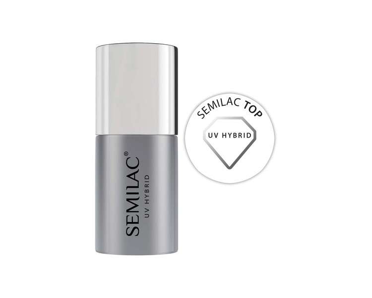 Semilac Top Coat Nail Polish 7ml UV LED Hybrid Innovative Glossy Finish - Transparent