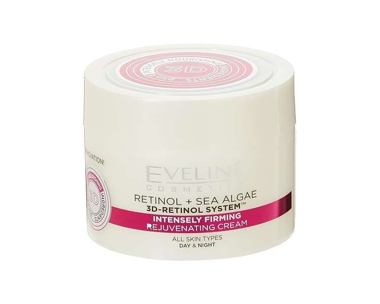 Eveline Cosmetics Nature Line 3D Seaweed Intensive Firming Rejuvenating Day and Night Cream 50ml Retinol and Sea Algae